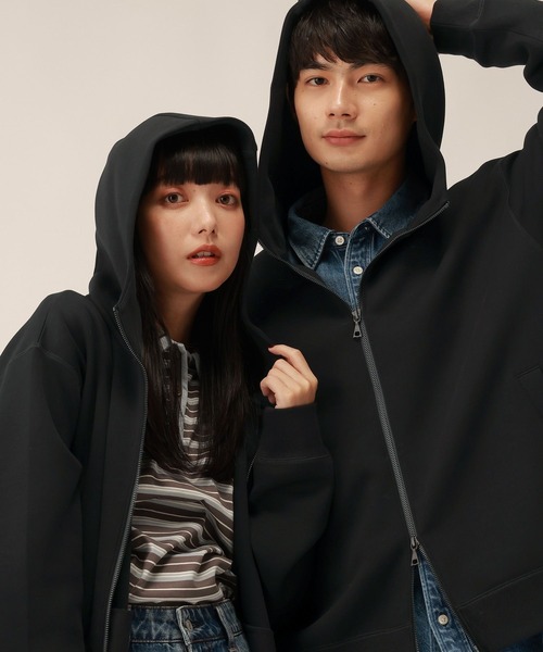 GLOBAL WORK(グローバルワーク)の「ダンボールZIPパーカー/1063337(パーカー・メンズ・ブラック/グレー・SMALL/MEDIUM/X-LARGE/LARGE)」の2枚目の写真