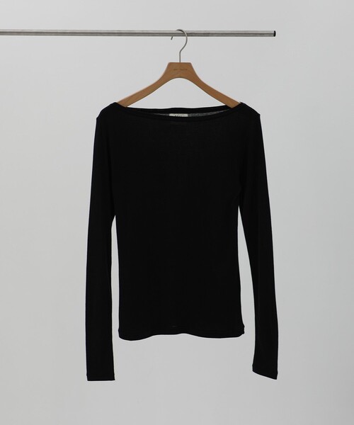 FUJI(フジ)の「[FUJI/フジ」別注BOAT NECK L/S T SHIRTS/ボートネック長袖Tシャツ/カットソー(Tシャツ/カットソー・レディース・ブラック/アイボリー・2)」の2枚目の写真