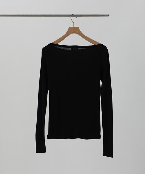 FUJI(フジ)の「[FUJI/フジ」別注BOAT NECK L/S T SHIRTS/ボートネック長袖Tシャツ/カットソー(Tシャツ/カットソー・レディース・ブラック/アイボリー・2)」の3枚目の写真