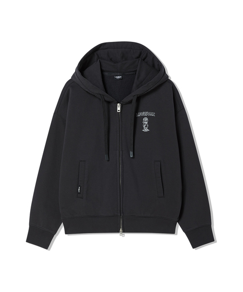 LIFE WORK(ライフワーク)の「女性) ヴィンテージ シンプル レタリング フードジップアップ(パーカー・メンズ・バーガンディー/チャコールグレー/ライトグレー・SMALL/MEDIUM)」の2枚目の写真