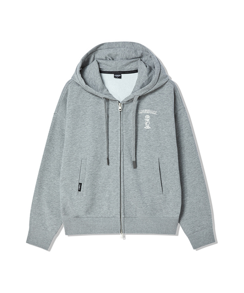 LIFE WORK(ライフワーク)の「女性) ヴィンテージ シンプル レタリング フードジップアップ(パーカー・メンズ・バーガンディー/チャコールグレー/ライトグレー・SMALL/MEDIUM)」の3枚目の写真