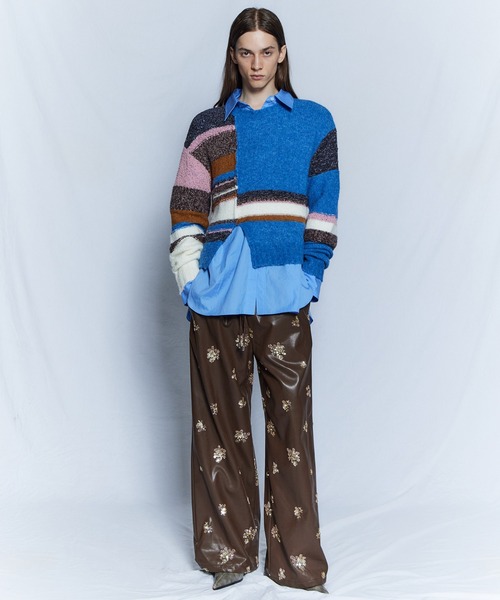 MAISON SPECIAL(メゾンスペシャル)の「【26WINTER PRE-ORDER】Dramatic Border Slit Knit/ドラマティカルボーダースリットニット(ニット/セーター・レディース・ブラック/グレー/ブルー・FREE)」の17枚目の写真