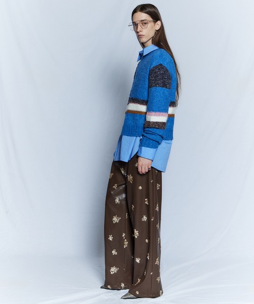 MAISON SPECIAL(メゾンスペシャル)の「【26WINTER PRE-ORDER】Dramatic Border Slit Knit/ドラマティカルボーダースリットニット(ニット/セーター・レディース・ブラック/グレー/ブルー・FREE)」の18枚目の写真