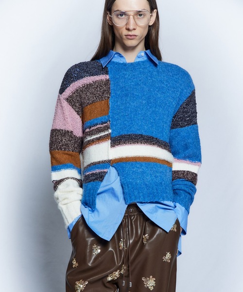 MAISON SPECIAL(メゾンスペシャル)の「【26WINTER PRE-ORDER】Dramatic Border Slit Knit/ドラマティカルボーダースリットニット(ニット/セーター・レディース・ブラック/グレー/ブルー・FREE)」の21枚目の写真