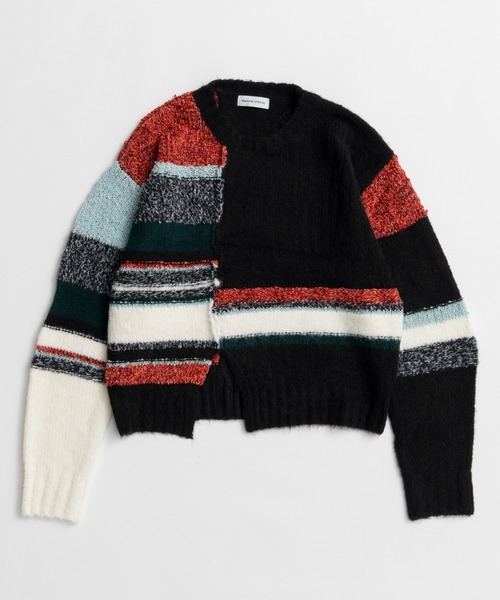 MAISON SPECIAL(メゾンスペシャル)の「【26WINTER PRE-ORDER】Dramatic Border Slit Knit/ドラマティカルボーダースリットニット(ニット/セーター・レディース・ブラック/グレー/ブルー・FREE)」の22枚目の写真