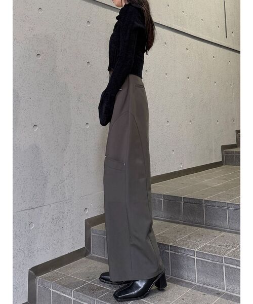 MURUA（ムルーア）の「ZIPワイドパンツ　秋服（スラックス・レディース・ブラック/グレー/ネイビー・1/2）」の12枚目の写真