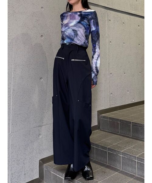 MURUA（ムルーア）の「ZIPワイドパンツ　秋服（スラックス・レディース・ブラック/グレー/ネイビー・1/2）」の15枚目の写真