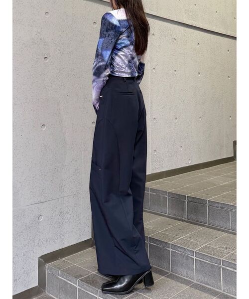 MURUA（ムルーア）の「ZIPワイドパンツ　秋服（スラックス・レディース・ブラック/グレー/ネイビー・1/2）」の17枚目の写真