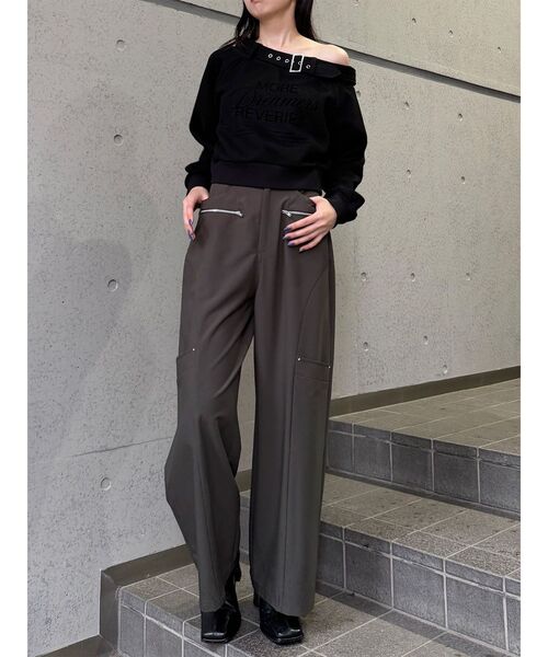 MURUA（ムルーア）の「ZIPワイドパンツ　秋服（スラックス・レディース・ブラック/グレー/ネイビー・1/2）」の19枚目の写真