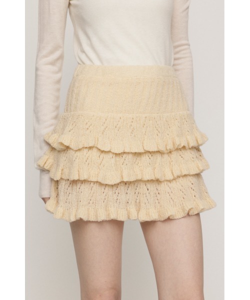 SLY(スライ)の「BOUCLE FRILLED S/SK ブークレーフリルショートスカート 秋服 冬服(スカート・レディース・アイボリー/ベージュ/ブラック・FREE)」の22枚目の写真