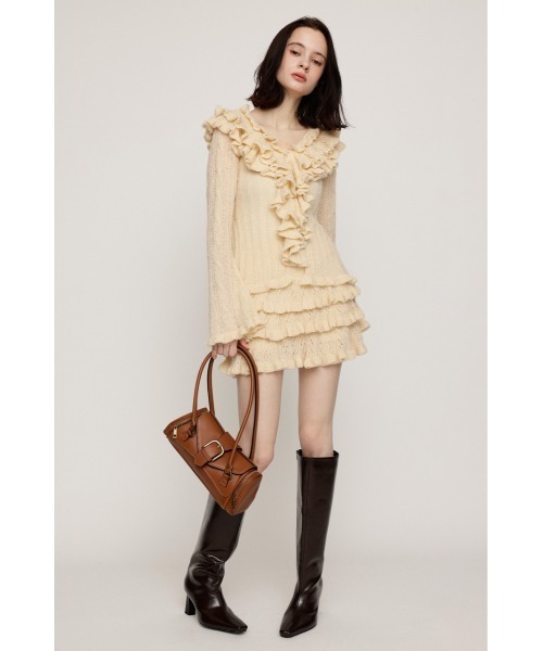 SLY(スライ)の「BOUCLE FRILLED S/SK ブークレーフリルショートスカート 秋服 冬服(スカート・レディース・アイボリー/ベージュ/ブラック・FREE)」の21枚目の写真