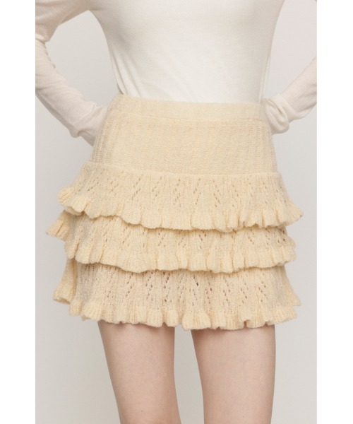 SLY(スライ)の「BOUCLE FRILLED S/SK ブークレーフリルショートスカート 秋服 冬服(スカート・レディース・アイボリー/ベージュ/ブラック・FREE)」の19枚目の写真