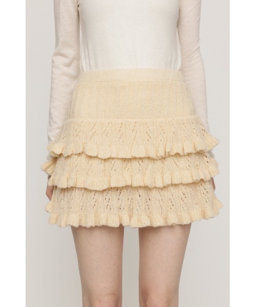 SLY(スライ)の「BOUCLE FRILLED S/SK ブークレーフリルショートスカート 秋服 冬服(スカート・レディース・アイボリー/ベージュ/ブラック・FREE)」の18枚目の写真