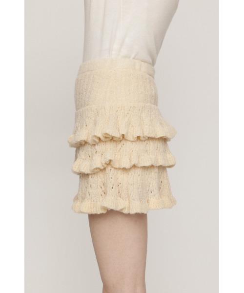 SLY(スライ)の「BOUCLE FRILLED S/SK ブークレーフリルショートスカート 秋服 冬服(スカート・レディース・アイボリー/ベージュ/ブラック・FREE)」の17枚目の写真