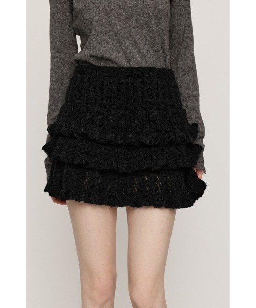 SLY(スライ)の「BOUCLE FRILLED S/SK ブークレーフリルショートスカート 秋服 冬服(スカート・レディース・アイボリー/ベージュ/ブラック・FREE)」の14枚目の写真