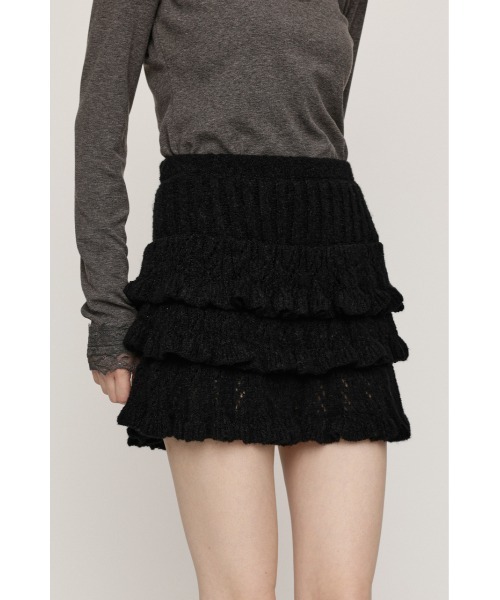 SLY(スライ)の「BOUCLE FRILLED S/SK ブークレーフリルショートスカート 秋服 冬服(スカート・レディース・アイボリー/ベージュ/ブラック・FREE)」の11枚目の写真