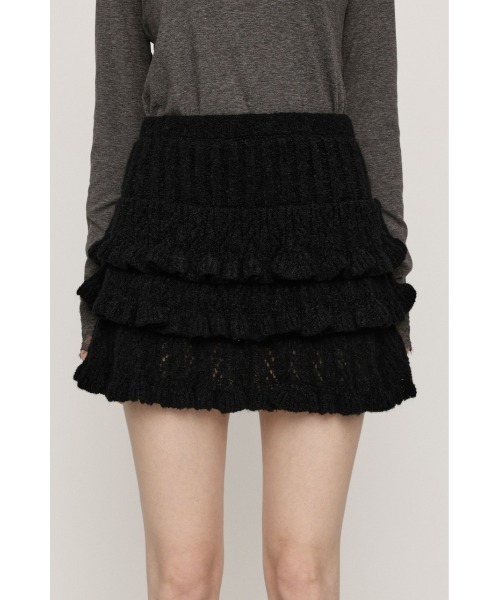 SLY(スライ)の「BOUCLE FRILLED S/SK ブークレーフリルショートスカート 秋服 冬服(スカート・レディース・アイボリー/ベージュ/ブラック・FREE)」の10枚目の写真