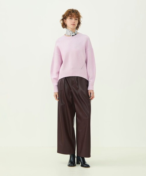 MACPHEE(マカフィー)の「【WEB先行予約】ラムカシミヤ クルーネックプルオーバー(ニット/セーター・レディース・チャコールグレー/ダークブラウン/ライトパープル/ライトベージュ・S)」の5枚目の写真