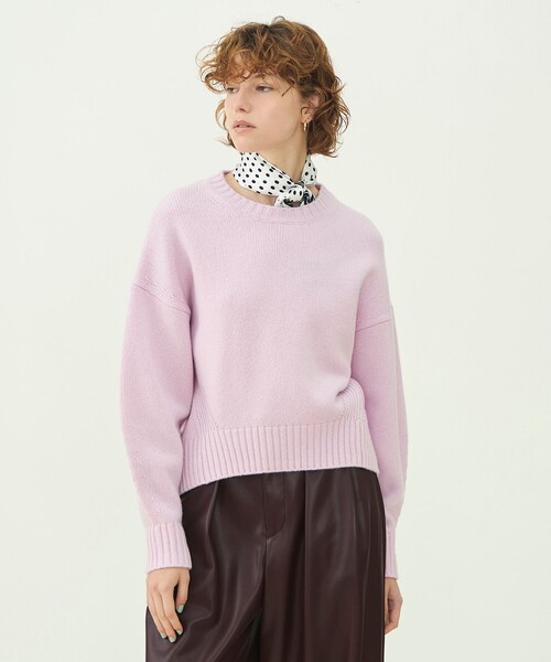 MACPHEE(マカフィー)の「【WEB先行予約】ラムカシミヤ クルーネックプルオーバー(ニット/セーター・レディース・チャコールグレー/ダークブラウン/ライトパープル/ライトベージュ・S)」の6枚目の写真