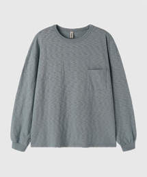 TIMELESS SPORTSWEAR（タイムレススポーツウェア）の「Wild Men Slub pocket L/S Tee Dust Blue（Tシャツ/カットソー）」