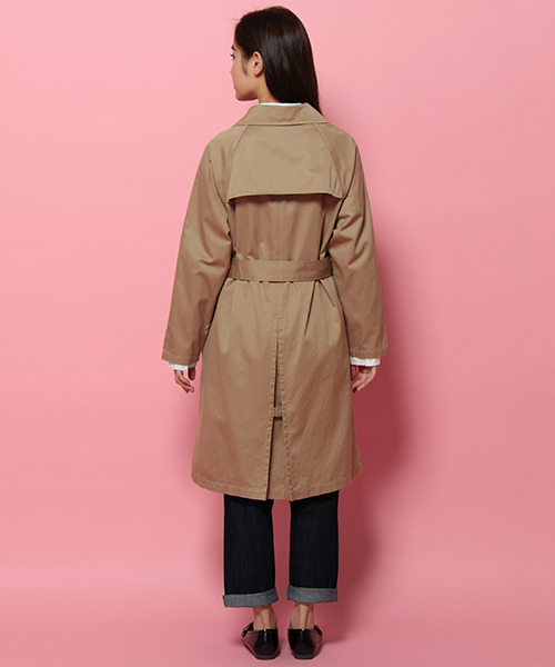 LBC（エルビーシー）の「コットン60/2ギャバ着流しトレンチコート      （トレンチコート・レディース・ネイビー/ベージュ/オリーブ・LARGE/MEDIUM）」の8枚目の写真