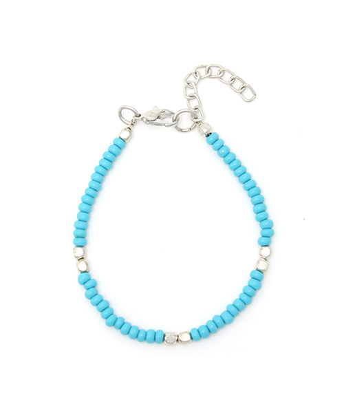 RAGEBLUE（レイジブルー）の「【2WAY仕様】ビーズブレス/アンクレット/722259（ブレスレット・メンズ・レッド/ライトブルー/ブラック・FREE）」の3枚目の写真