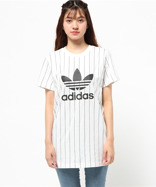 adidas（アディダス）の「【adicolor】 Tシャツ ワンピース [TREFOIL TEE DRESS]（Tシャツ/カットソー・レディース・ホワイト・SMALL/LARGE/MEDIUM/X-SMALL/X-LARGE）」の6枚目の写真