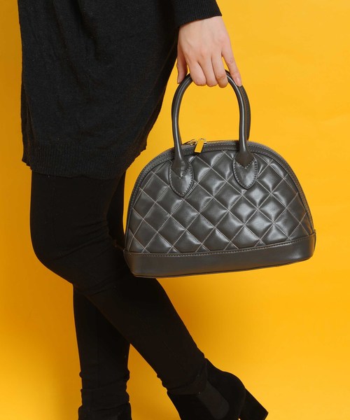 PLAIN CLOTHING（プレーンクロージング）の「ダイヤ柄ステッチハンドバッグ【PLAIN CLOTHING】（ショルダーバッグ・レディース・ボルドー/ブラック/ベージュ/ネイビー/ダークグレー・FREE）」の14枚目の写真