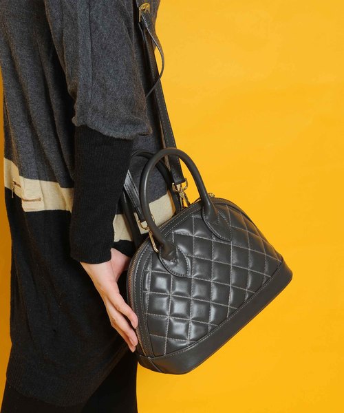 PLAIN CLOTHING（プレーンクロージング）の「ダイヤ柄ステッチハンドバッグ【PLAIN CLOTHING】（ショルダーバッグ・レディース・ボルドー/ブラック/ベージュ/ネイビー/ダークグレー・FREE）」の15枚目の写真