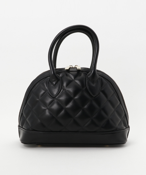 PLAIN CLOTHING（プレーンクロージング）の「ダイヤ柄ステッチハンドバッグ【PLAIN CLOTHING】（ショルダーバッグ・レディース・ボルドー/ブラック/ベージュ/ネイビー/ダークグレー・FREE）」の2枚目の写真