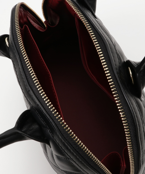 PLAIN CLOTHING（プレーンクロージング）の「ダイヤ柄ステッチハンドバッグ【PLAIN CLOTHING】（ショルダーバッグ・レディース・ボルドー/ブラック/ベージュ/ネイビー/ダークグレー・FREE）」の9枚目の写真