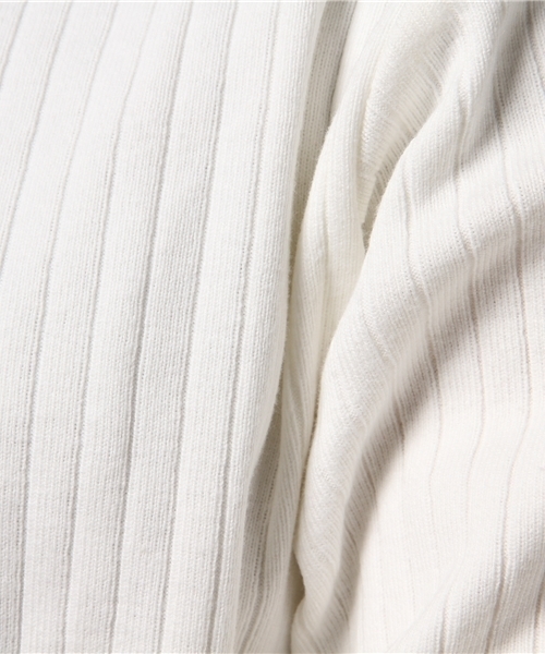 Luv maison（ラブメゾン）の「Luv･リブ編みロゴ5分袖Tシャツ（Tシャツ/カットソー・メンズ・グレー/ブラック/カーキ/ホワイト/ワインレッド・L/M）」の12枚目の写真