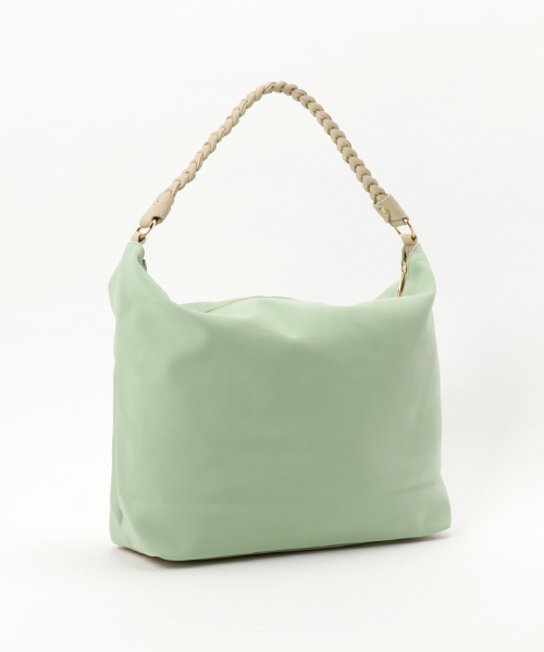 LBC(エルビーシー)の「フェイクスエード三つ編み2wayショルダー (ショルダーバッグ・レディース・ライトイエロー/ライトブラウン/クリアグリーン・ONE SIZE)」の7枚目の写真