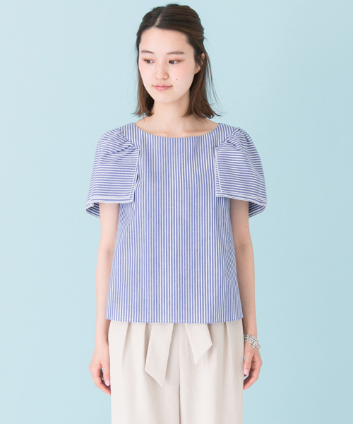 URBAN RESEARCH（アーバンリサーチ）の「ダブル袖ギャザーブラウス（シャツ/ブラウス・レディース・サックスブルー/ホワイト/ブラウン・FREE）」の12枚目の写真