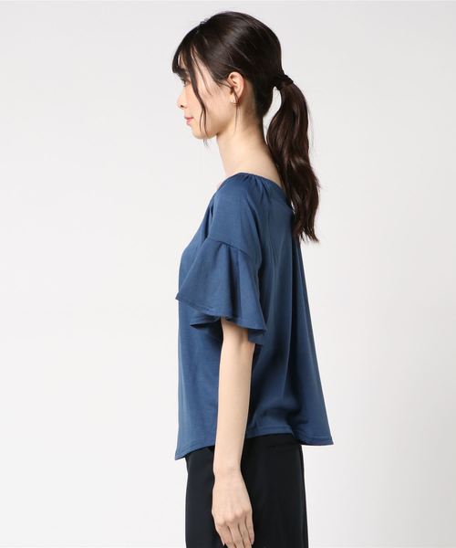 KOBE LETTUCE(コウベレタス)の「フリルスリーブオフショルダーカットソートップス(Tシャツ/カットソー・レディース・オフホワイト/ホワイト系その他/ピンク/オレンジ/ブルー系その他/ブラック/カーキ/マスタード/ブルー/グリーン・FREE)」の15枚目の写真