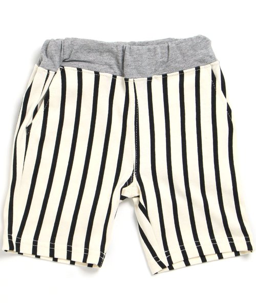BREEZE（ブリーズ）の「ストライプカットソーパンツ 5分丈（その他パンツ・キッズ・グレー/ライム/キナリ・95/130/100/120/140/110/80/90）」の2枚目の写真