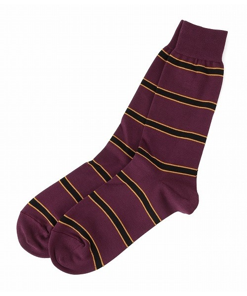 ADAM ET ROPE'（アダムエロペ）の「ブリティッシュボーダーソックス（ソックス/靴下・メンズ・ダークブラウン/グリーン/パープル系その他・FREE）」の3枚目の写真