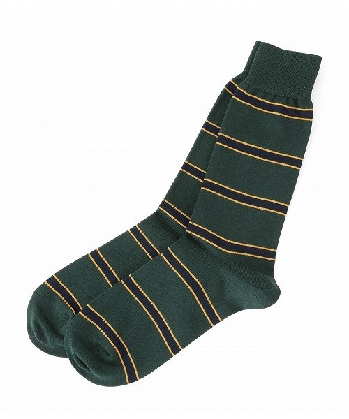 ADAM ET ROPE'（アダムエロペ）の「ブリティッシュボーダーソックス（ソックス/靴下・メンズ・ダークブラウン/グリーン/パープル系その他・FREE）」の2枚目の写真