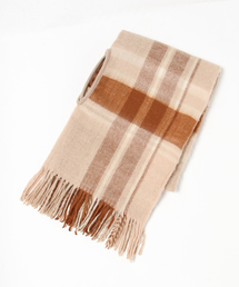 Samansa Mos2 | スリット入り2wayチェック柄ストール(ストール/ショール)