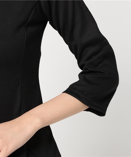 GeeRA(ジーラ)の「【オススメ!】ボーダー切替ポンチワンピ(ワンピース・レディース・ブラック/カーキ/ブラウン系その他/ネイビー/杢グレー/ブルー系その他/キャメル・L/M/S/X-LARGE/XX-LARGE)」の9枚目の写真