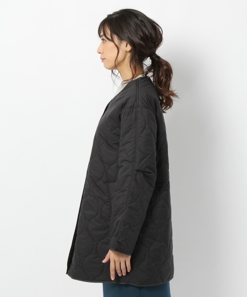 laboratory work（ラボラトリーワーク）の「キルティングコート（ミリタリージャケット・レディース・ブラック/カーキ・MEDIUM）」の6枚目の写真