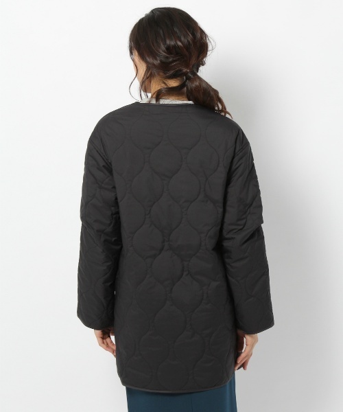 laboratory work（ラボラトリーワーク）の「キルティングコート（ミリタリージャケット・レディース・ブラック/カーキ・MEDIUM）」の7枚目の写真