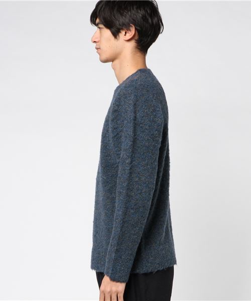 FREDY&GLOSTER（フレディアンドグロスター）の「マルチカラーブークレ―ニット（ニット/セーター・メンズ・ターメリック/ブルー/グレー・XL/L/M）」の5枚目の写真