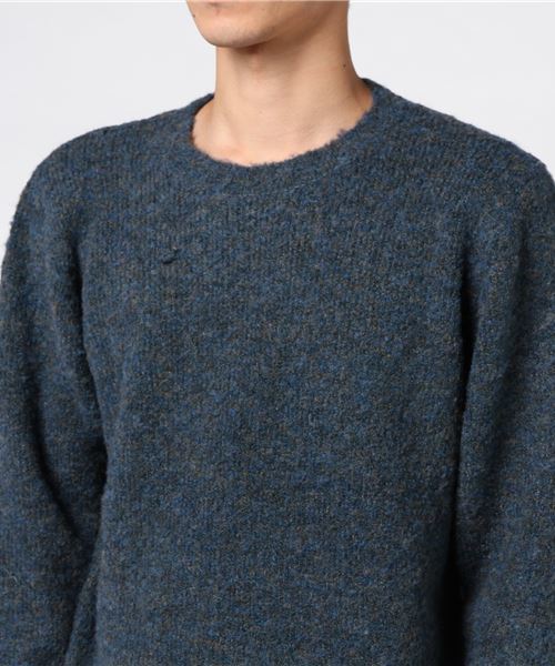 FREDY&GLOSTER（フレディアンドグロスター）の「マルチカラーブークレ―ニット（ニット/セーター・メンズ・ターメリック/ブルー/グレー・XL/L/M）」の6枚目の写真