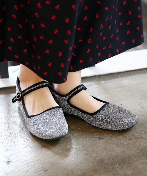 LOWRYS FARM（ローリーズファーム）の「チャイナシューズ　784419（その他シューズ・レディース・ブラック/シルバー/チェック・LARGE/MEDIUM）」の3枚目の写真