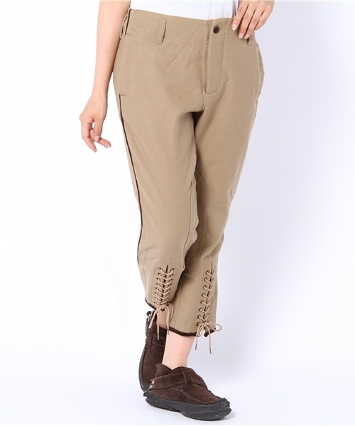 ヨウジヤマモト プールオム ウールギャバジン レースアップ パンツ