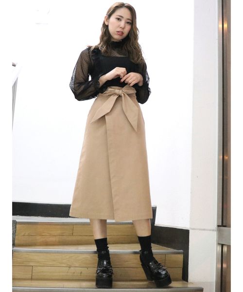 dazzlin（ダズリン）の「ミディ台形ラップスカート（スカート・レディース・ベージュ/イエロー/ブルー/ミント・SMALL/MEDIUM）」の11枚目の写真