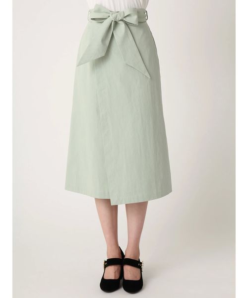 dazzlin（ダズリン）の「ミディ台形ラップスカート（スカート・レディース・ベージュ/イエロー/ブルー/ミント・SMALL/MEDIUM）」の18枚目の写真