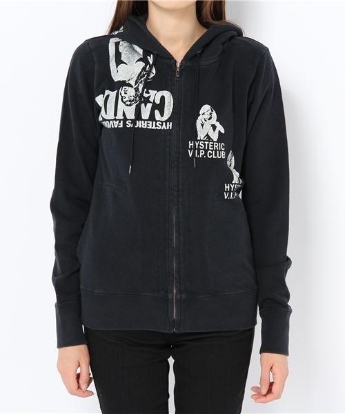 HYSTERIC GLAMOUR（ヒステリックグラマー）の「SCRATCH pt PK（パーカー・レディース・ホワイト/トップグレー/ブラック・FREE）」の4枚目の写真
