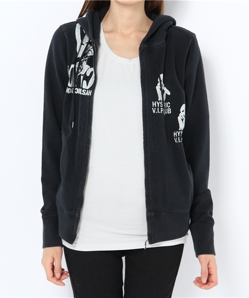 HYSTERIC GLAMOUR（ヒステリックグラマー）の「SCRATCH pt PK（パーカー・レディース・ホワイト/トップグレー/ブラック・FREE）」の7枚目の写真